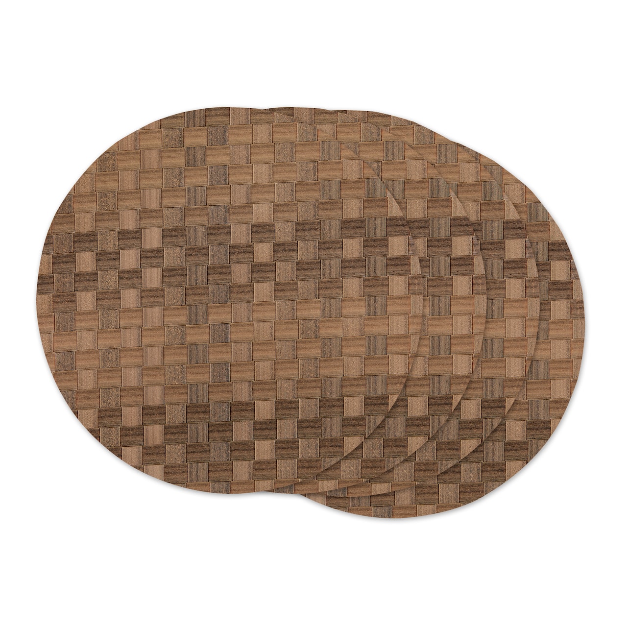 DII® Reversible Round Basket Weave Woven Placemats, 4ct.